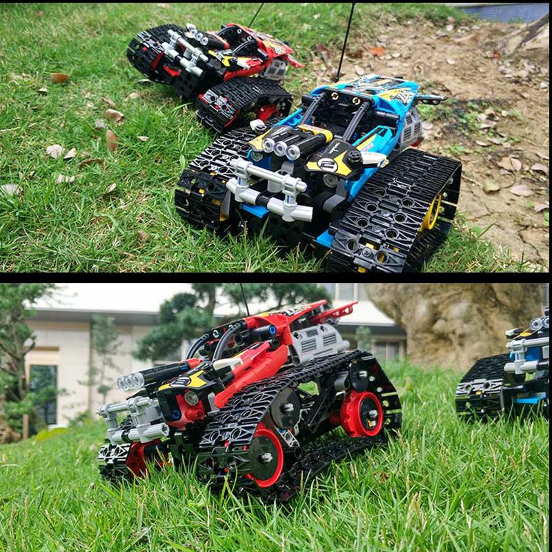 391pcs Technic RC Tracked Stunt Racer APP Remote Control Building Block Vehicle Creator Car Bricks