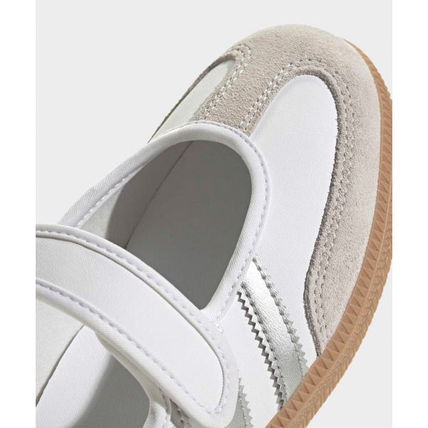 adidas Samba Jane Обувь Белый Серебристый Металлик Резина Женские Кроссовки Резина-4 KJ3785