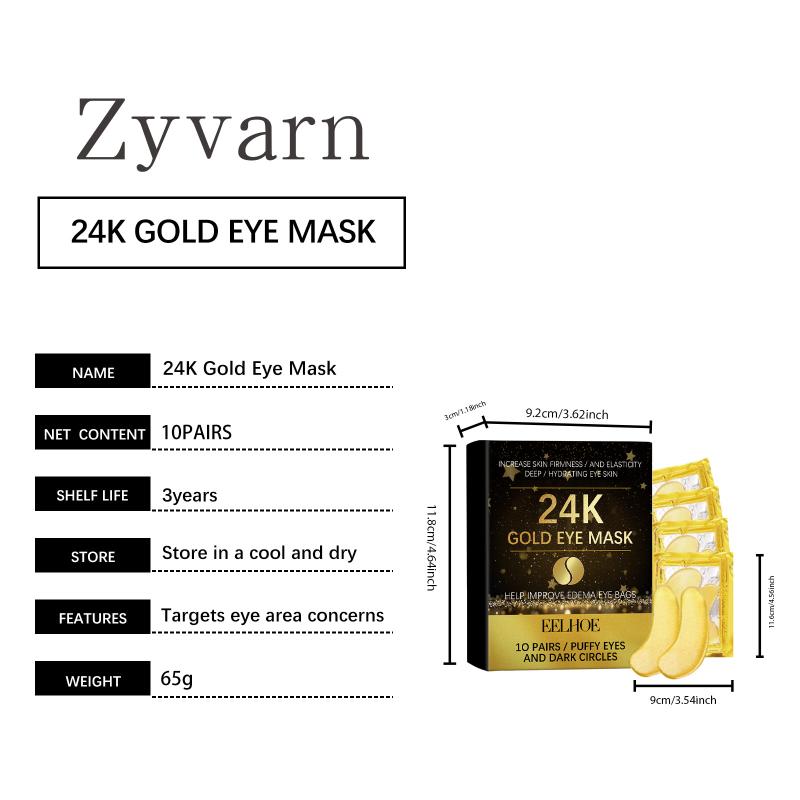 Eelhoe 24K Golden Eye Mask Moisturizing And Soothing Patch For Moisturizing Skin Around The Eyes, Smooth And Tender Eye Mask