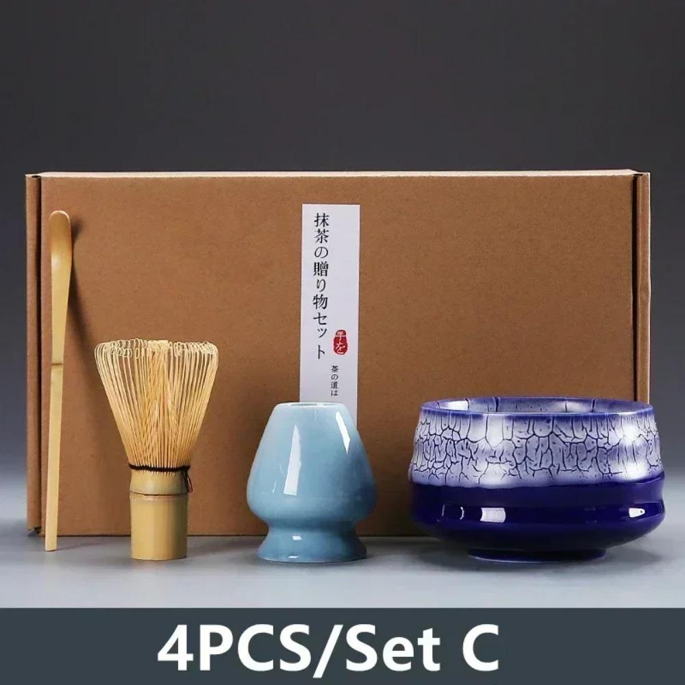 4/6 шт. Набор для чая матча ручной работы для дома, легко чистить, подставка для инструментов, миска, венчик, ложка, подарок, церемония, традиционные японские аксессуары