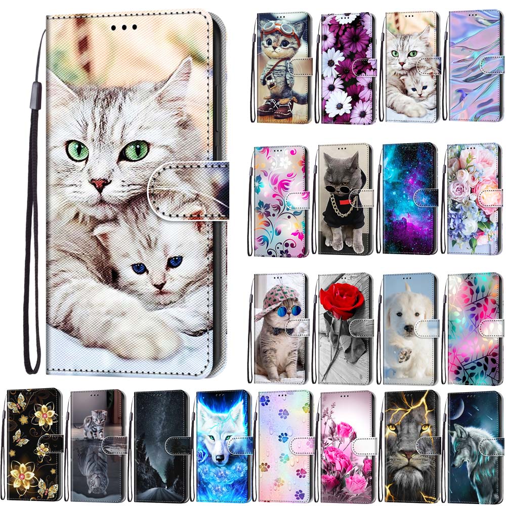 Flower Butterfly Leather Wallet Flip Case For Xiaomi Redmi 9 9A 9C 9T 10A 10C 12 12C 13 13C Magnetic Phone Cover Protective Bags