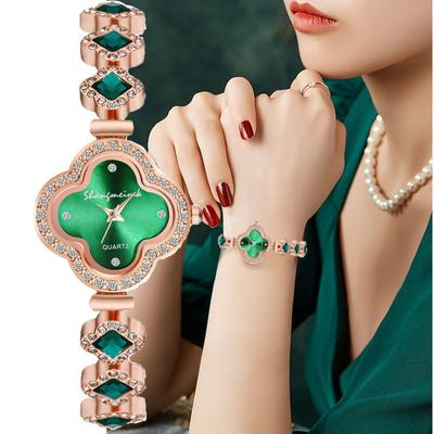 Женские кварцевые часы Four Leaf Clover Lucky, классические модные женские наручные часы с бриллиантами