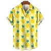 Мужские рубашки с принтом 3D Fruit Pineapple Shirts для женщин, новые летние забавные уличные короткие рубашки, мужская гавайская одежда Y2k