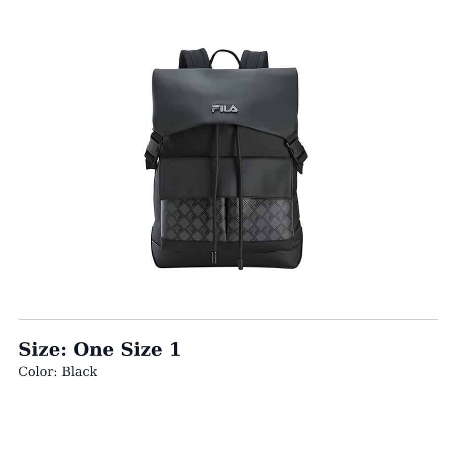 FILA Heritage Fabric Backpack Unisex Black F13M448105FBK