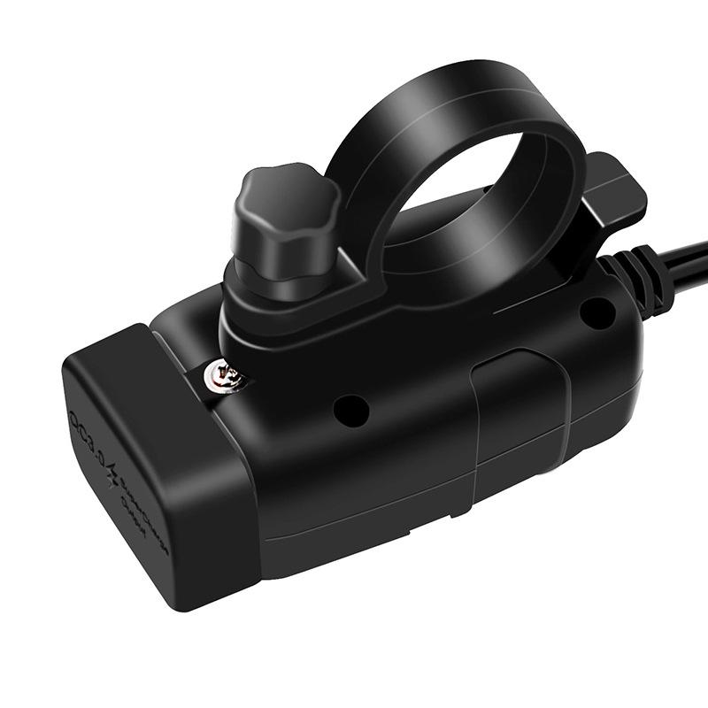 Водонепроницаемое мотоциклетное зарядное устройство с двумя USB-портами QC3.0, руль, адаптер для быстрой зарядки 12 В с вольтметром для мотоцикла