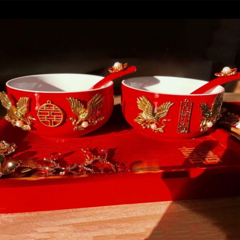 Свадебный керамический набор чашек гайвань