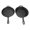 2 шт. Сковорода Равномерный нагрев Универсальная Эффективное приготовление Удобная ручка Чугунная сковорода для дома и кухни