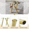 89 cm, Round Dining Table Made of Tempered Glass with Sturdy Gold Metal Legs