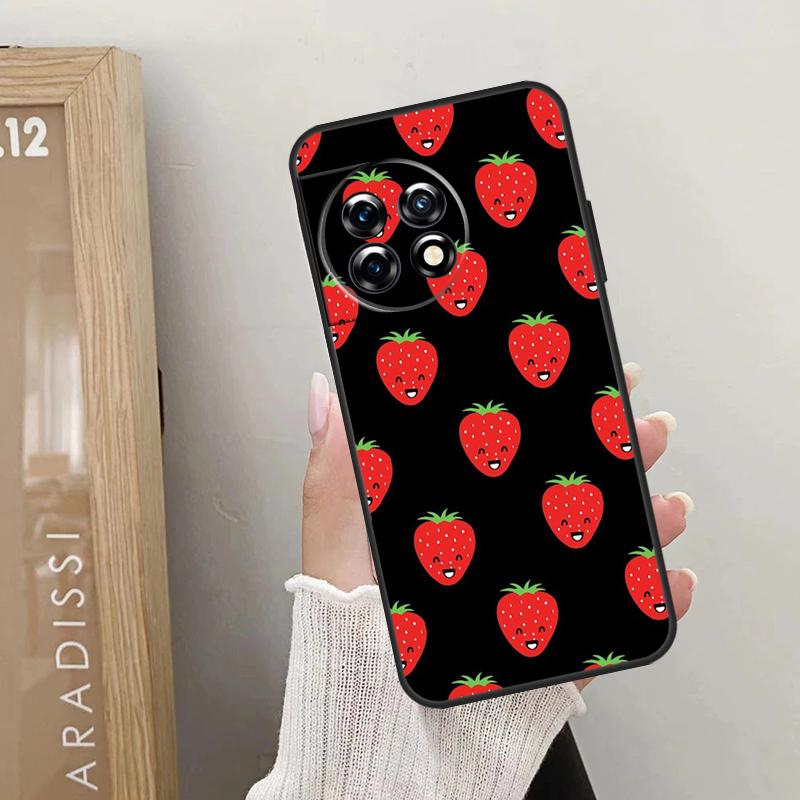 Cute Strawberry Case For OnePlus Nord CE 4 3 2 Lite 2T N10 N20 N30 OnePlus 12 11 9 10 Pro 8T 10T 12R Cover