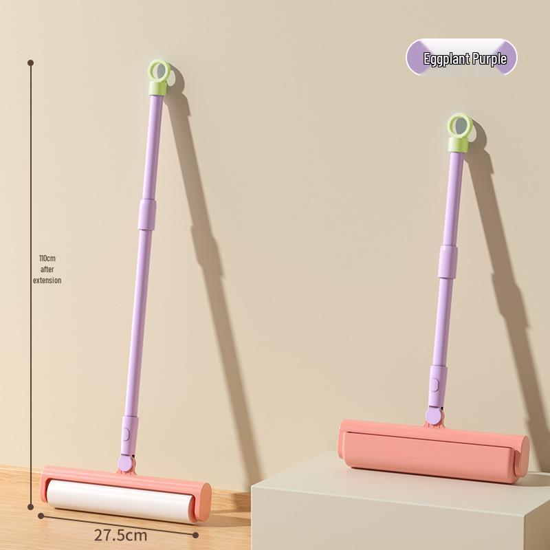 Long-Handled Lint Roller Brush for Hair Removal with Tearable Paper