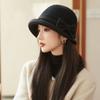 Korean Version of Autumn and Winter New Hat for Women with Bow Wool Fisherman's Hat Elegant and Warm Small Basin Hat Showing Trendy Face