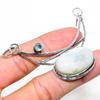 Подвеска из натурального радужного лунного камня, голубого топаза из стерлингового серебра 925 пробы 2,36 дюйма W7H63