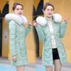 Mid-length Down Cotton-padded Jacket for Women, Thickened and Fitted with a Large Fur Collar, Is Trendy