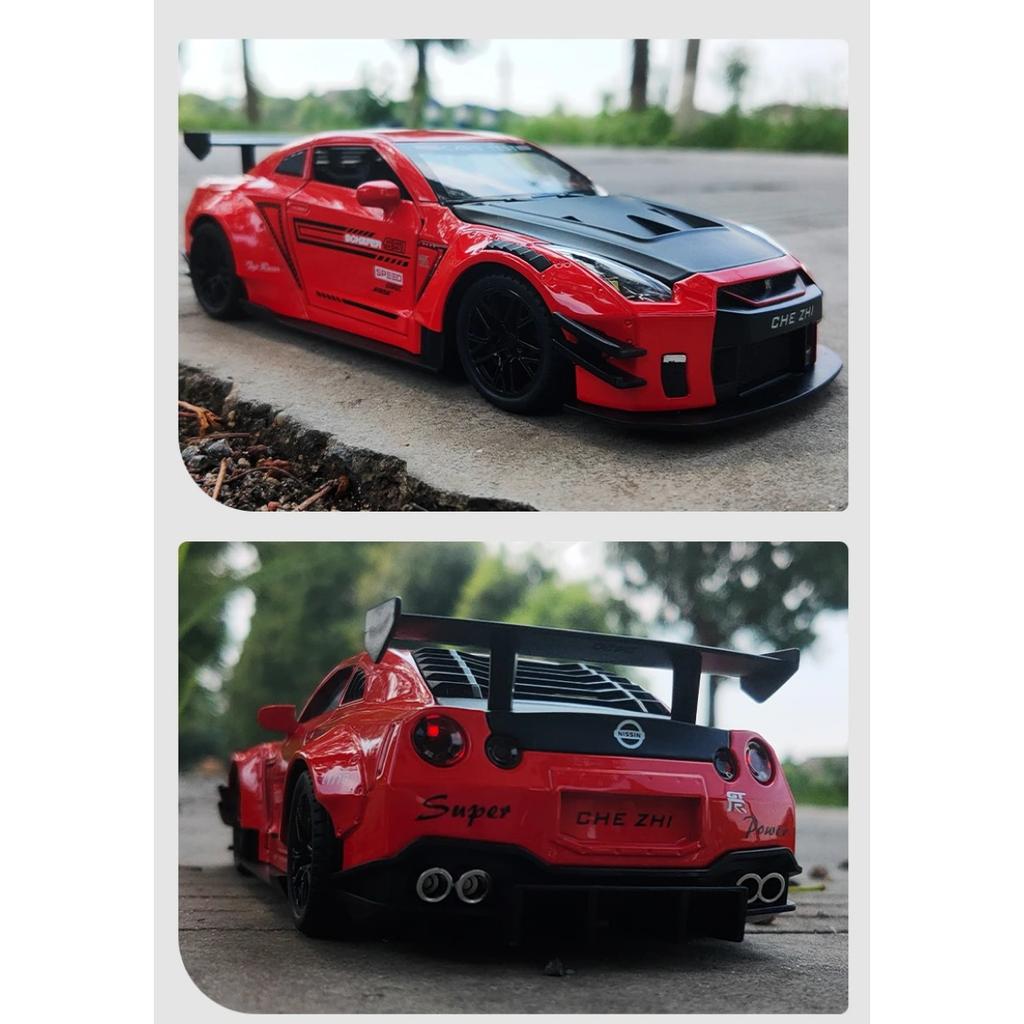 1/24 Skyline Ares Nissan GTR R34 R35 литой спортивный автомобиль модель литой металл гоночный автомобиль модель имитация звука света детские игрушки подарок