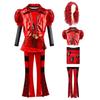 Girl Rise of Red Costume with Jacket Top Pants and Wig Princess Dress Up Bridget Costume Halloween Party Clothes