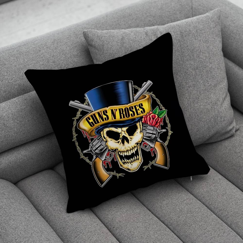 Band GGuns N Roses Print Pattern Sofa Cushion Cover Pillowcase Home Party Car Bedding