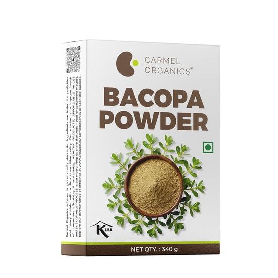 CARMEL ORGANICS Bacopa Monnieri 340 Gram Powder | Herbal Supplement for Focus, Memory & Stress Relief | Non-GMO | No Added Preservatives