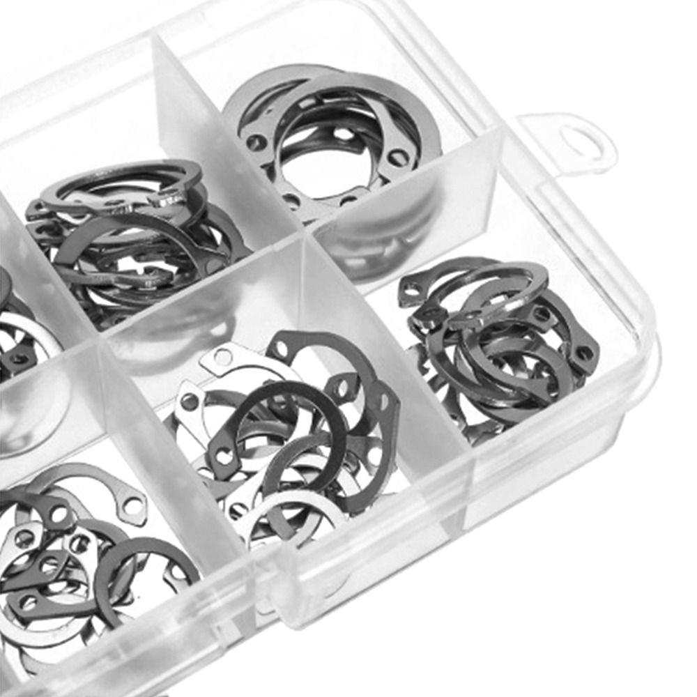 Retaining Holes Shaft Stainless Steel Lock Snap Ring E-type Cir Clip Circlip Set Collar Washer