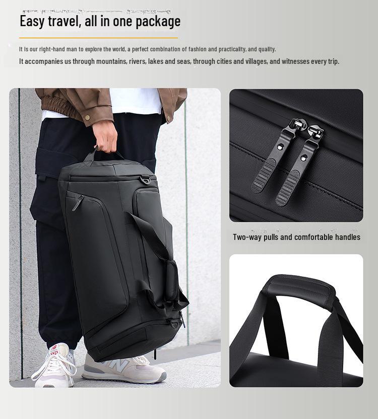 Мужская фитнес-сумка: Портативный, вместительный рюкзак для путешествий и тренировок, с разделением на сухое и влажное пространство