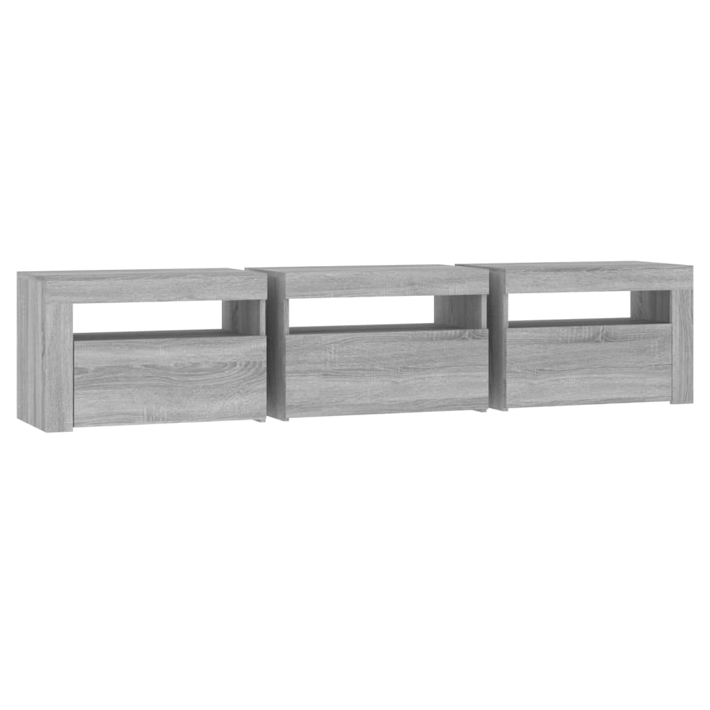 Vidaxl Szafka Pod Tv Z Oświetleniem Led, Szarość Sonoma, 180X35X40 Cm