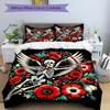 3pcs Skull with Wings Quilt Cover Set (1 Quilt Cover + 2 Pillowcases