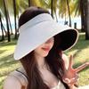 Summer Empty Roof Vinyl Sun Hat Egg Roll Hat Foldable Wrap Around Large Brim Full Face Sun Protection Air Top Hat Lampshade Hat