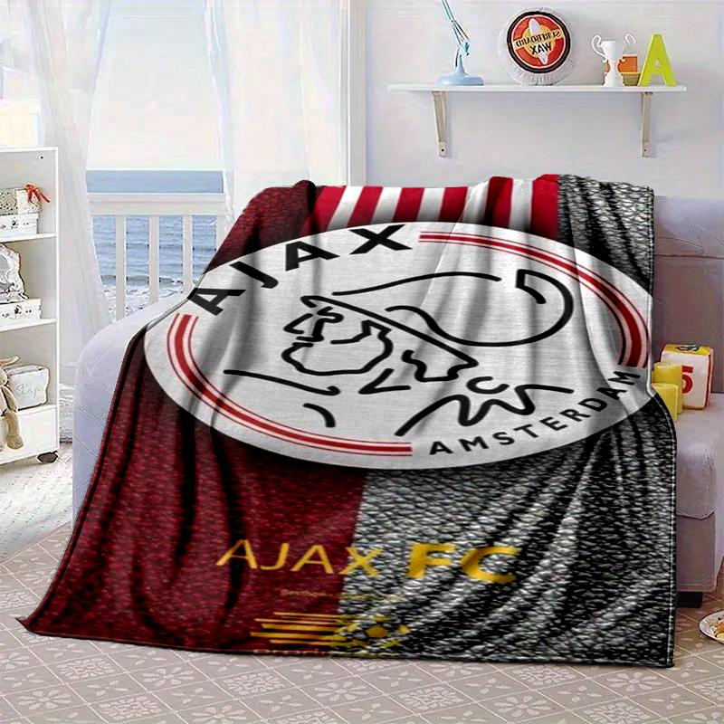 AFC Ajax Emblem Design Portable Blanket/Soft Blanket Bedding Blanket Suitable for Travel Camping Living Rooms Offices Sofas Fan Gifts