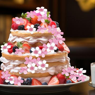 Yousheng съедобные бумажные цветы украшения для торта вишневый сакура десертные украшения для торта свадебные аксессуары для торта на день рождения