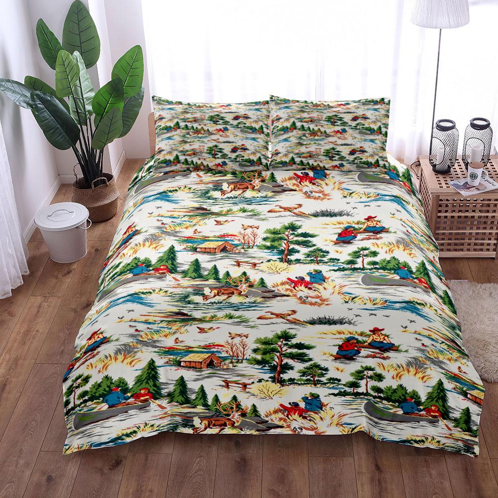 Комплект постельного белья в стиле ретро охоты 18Bc King Queen Double Full Twin Single Size Duvet Cover Set