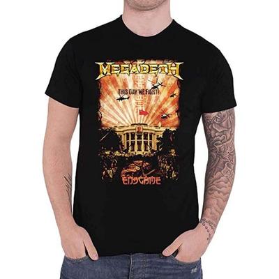 Megadeth Футболка унисекс с принтом на спине «Белый дом» в Китае для взрослых