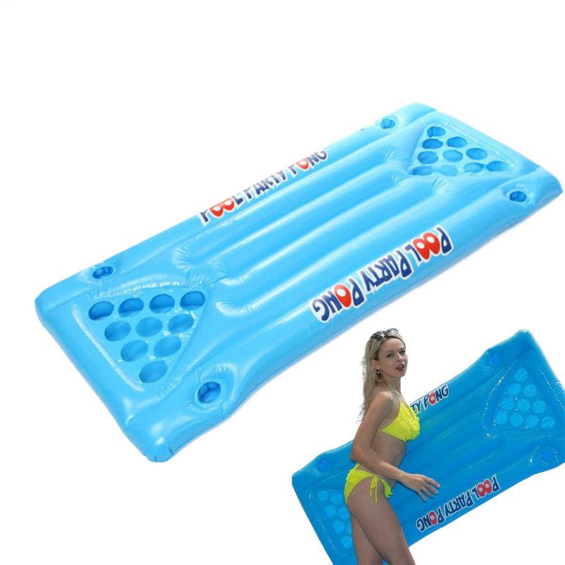 PVC Inflatable Pool Game Table Float Fun Pool Party Game Table Inflatable Pool Pong Table Pool Games Mattress 150x58x10cm