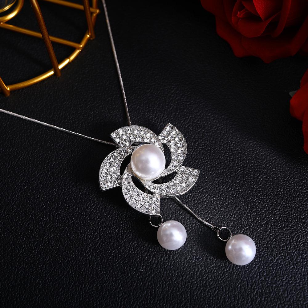 Элегантное длинное ожерелье-цепочка для свитера: Осенне-зимний шикарный кулон для женщин