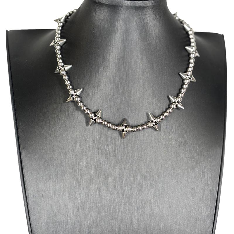 Модные Панк Шипы Чокеры Ожерелья Готика Металл Бусины Крест Заклепка Ожерелье Титановая Сталь Звеньевая Цепь Рок Ночной Клуб Украшения