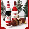 Рождественский Набор Чашек Украшение Набор Бутылок Красного Вина Мультяшный Вязаный Пожилой Снеговик Набор Красного Вина Рождественское Украшение для Атмосферы Ресторана