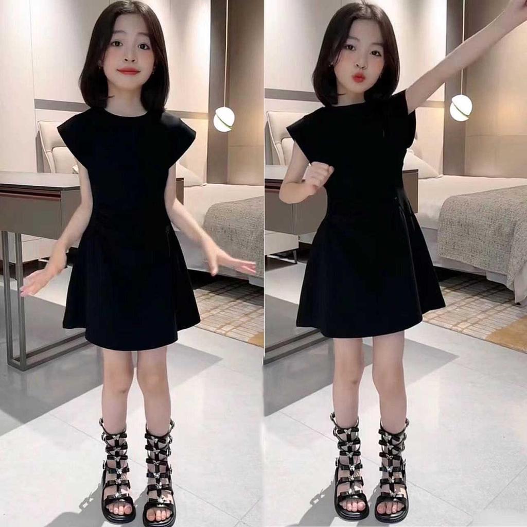 Korean-Style Girls' Sleeveless A-Line Dress - Summer Waist-Fit Fashion for Middle & Big Kids