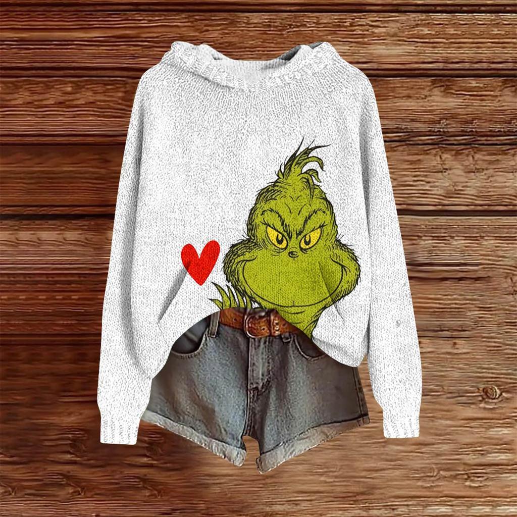 Sweatshirts For Women Knit Sweater Cute Shirt Fall Pullover Hooded Sweatshirt