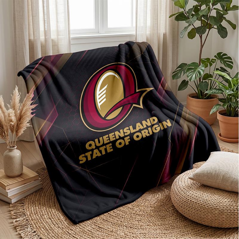 Queensland Maroons Flannel Fleece Blanket Cozy Warm Throw Blanket For Couch Bed Travel All Season Use
