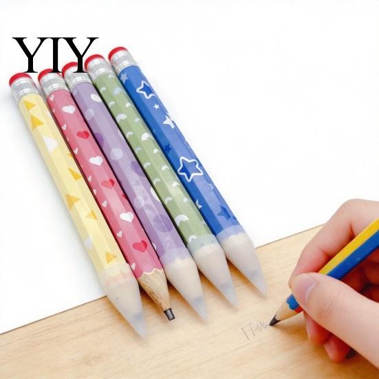 Jumbo Novelty Pencil Giant Pencil, Extra Large Writable with Colorful Pattern Printed, Oversized for School Office Supplies Pink And White