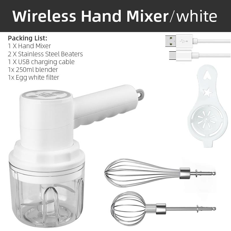 3-Speed Mini Mixer Electric Food Blender 2 In 1 Handheld Food Chopper Whisk Egg Beater USB Wireless Garlic Food Masher Cream