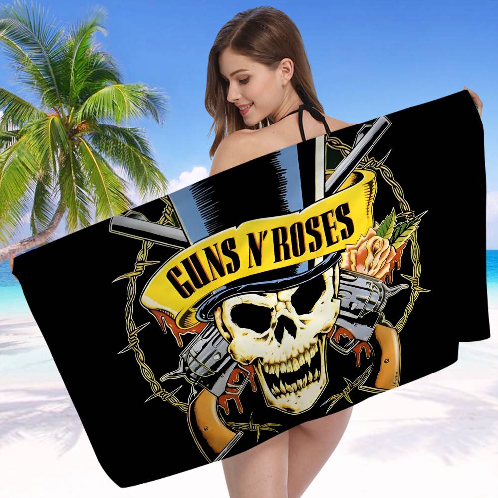 G-Guns N R-Roses Рок Аниме Пляжное Полотенце для Купания Мягкое Впитывающее Салфетка Детские Подарки для Детей Путешествия Кемпинг Спортзал