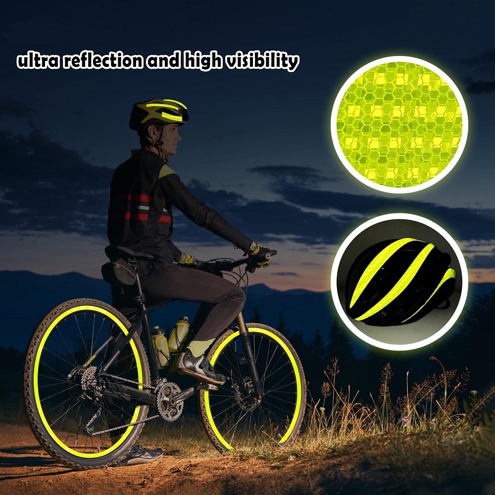 5cm*25m Reflective Tape Fluorescent Yellow Waterproof Outdoor Adhesive Road Safety Warning Stickers For Bicycle Helmet Trailers