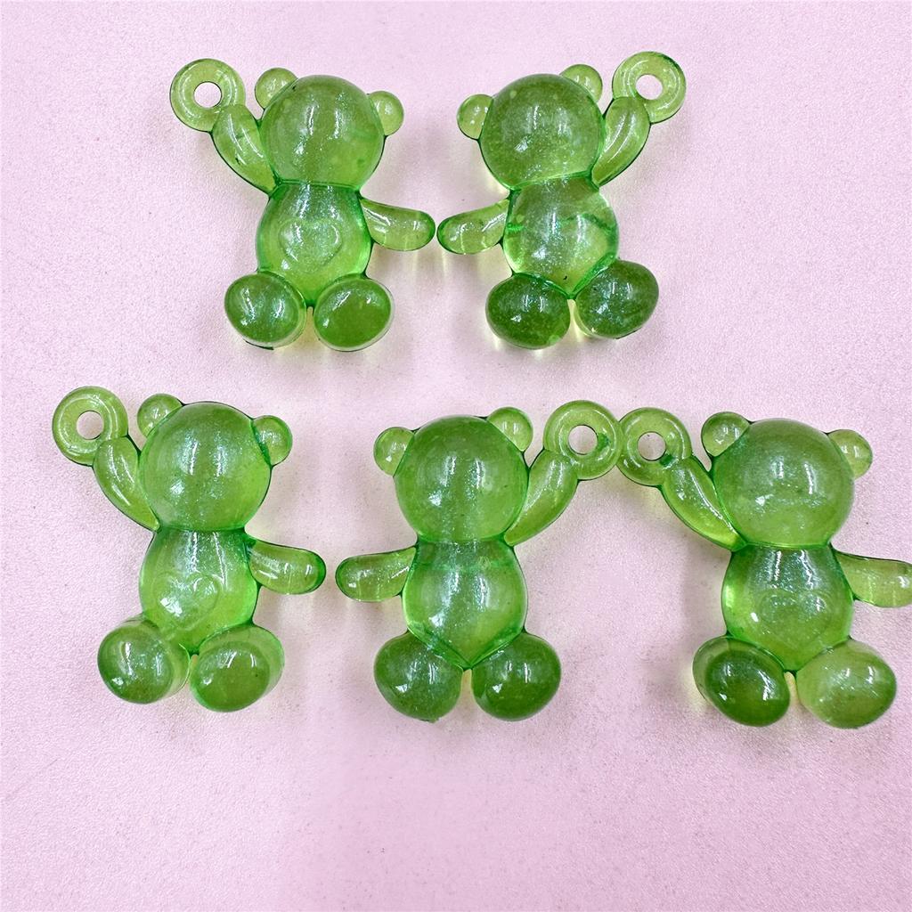 Модный кулон своими руками для изготовления ювелирных изделий 5 шт. Материал ручной работы 33,3 * 31,6 мм Акриловый машущий медведь Прозрачный