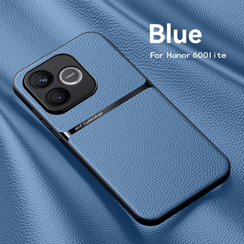 Чехлы для Honor 600 Lite Автомобильный магнитный защитный чехол для телефона Для Honor 600 Lite Кожаная текстура Силиконовая ударопрочная крышка
