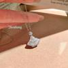 Elegant Silver Princess Necklace with Full Diamond Pave Sparkling Pendant Minimalist Design Luxury Collarbone Chain