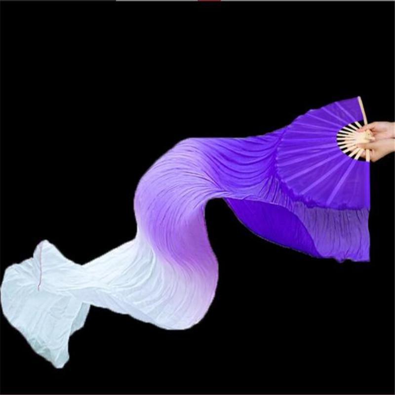 Hand-Made Faux Silk Belly Dance Fan Veils - Bamboo Long Fans Veils Available In 6 Stunning Colors for Dance Performances