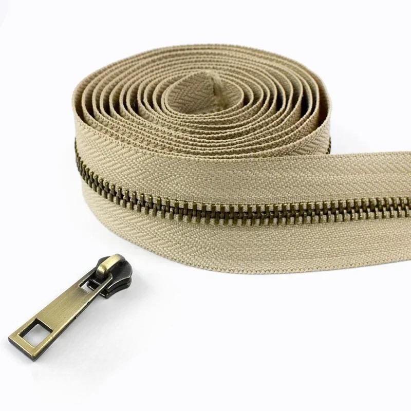 1/2/3/5M Meetee №5 Металлическая молния на катушке с бегунками для сумки, обуви, куртки, декоративная застежка-молния по метрам, DIY, ремонт, швейные аксессуары