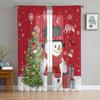 Snowman Christmas Tree Snowflake Tulle Sheer Window Curtains for Living Room Bedroom Christmas Decoration Voile Curtains Drapes