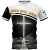 Christian Jesus Catholic Print Men's T-shirts Summer Polyester Crew Neck Loose Short Sleeve Male Tops Oversized T Shirt For Men