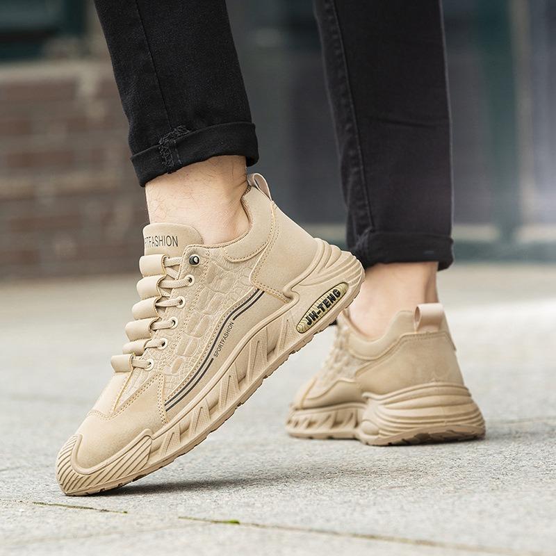 Одинарные хлопковые мужские туфли большого размера повседневные мужские на шнуровке модные с крокодиловым узором на мягкой подошве спортивные туфли