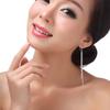 Womens Korean Version Vintage Elegant Fashion Anti-allergy 925 Silver Plated Tassel Dangle Long Ladies Wedding Hook Earrings Jewelry